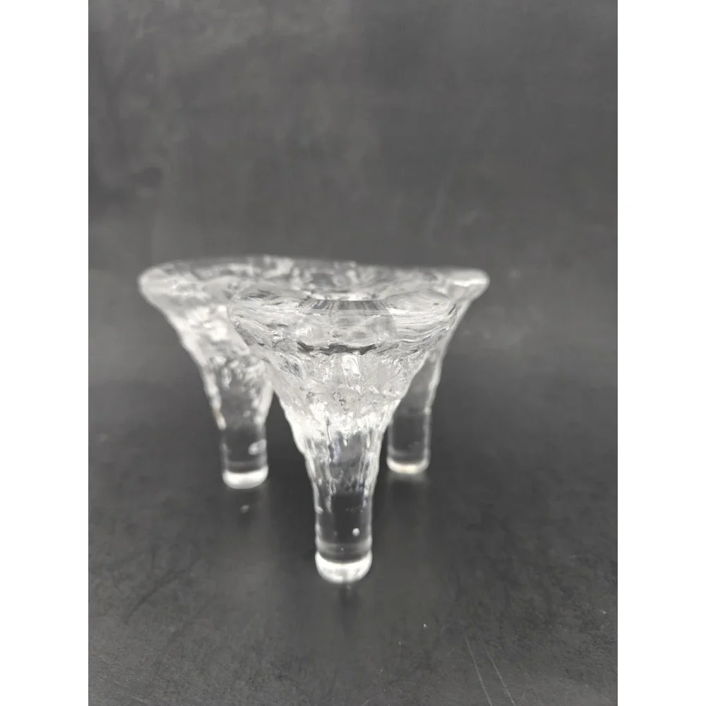 Vtg Kosta Boda Icicle Candle Holder Igloo Line Göran Wärff Tripod Candlestick
